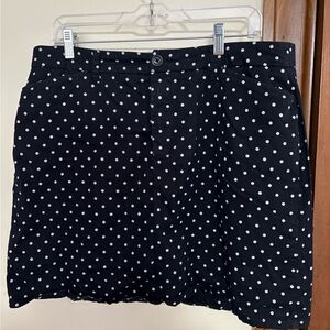 croft & barrow Black and White Polka Dot Mini Skirt size 16